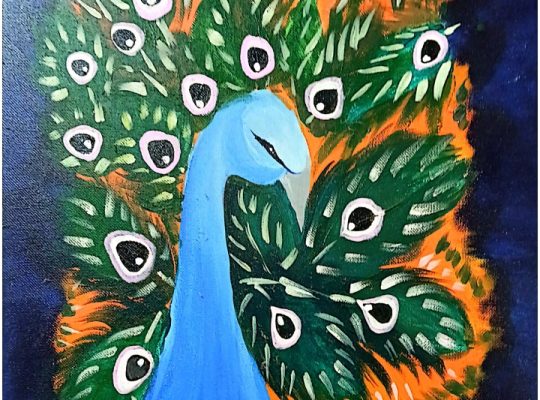 Acryllic painting on canvas .